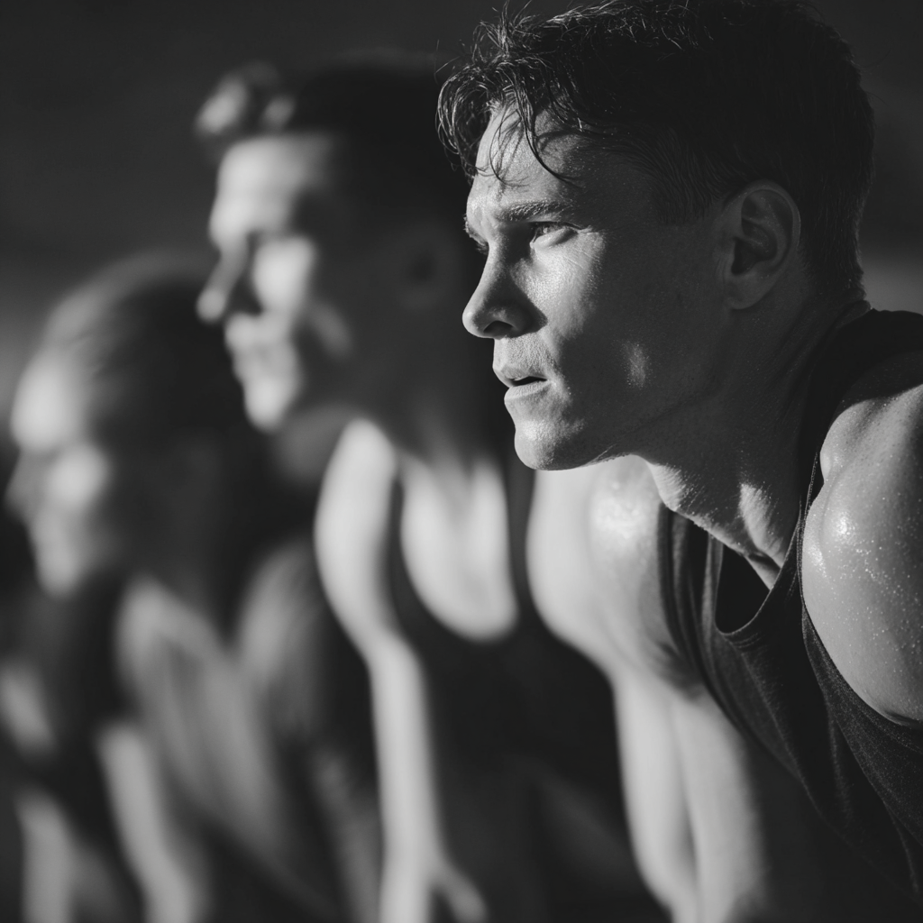 Confident Ukrainian adults of different ages showing their fitness achievements in a modern gym setting